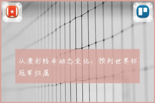 从澳彩赔率动态变化，预判世界杯冠军归属